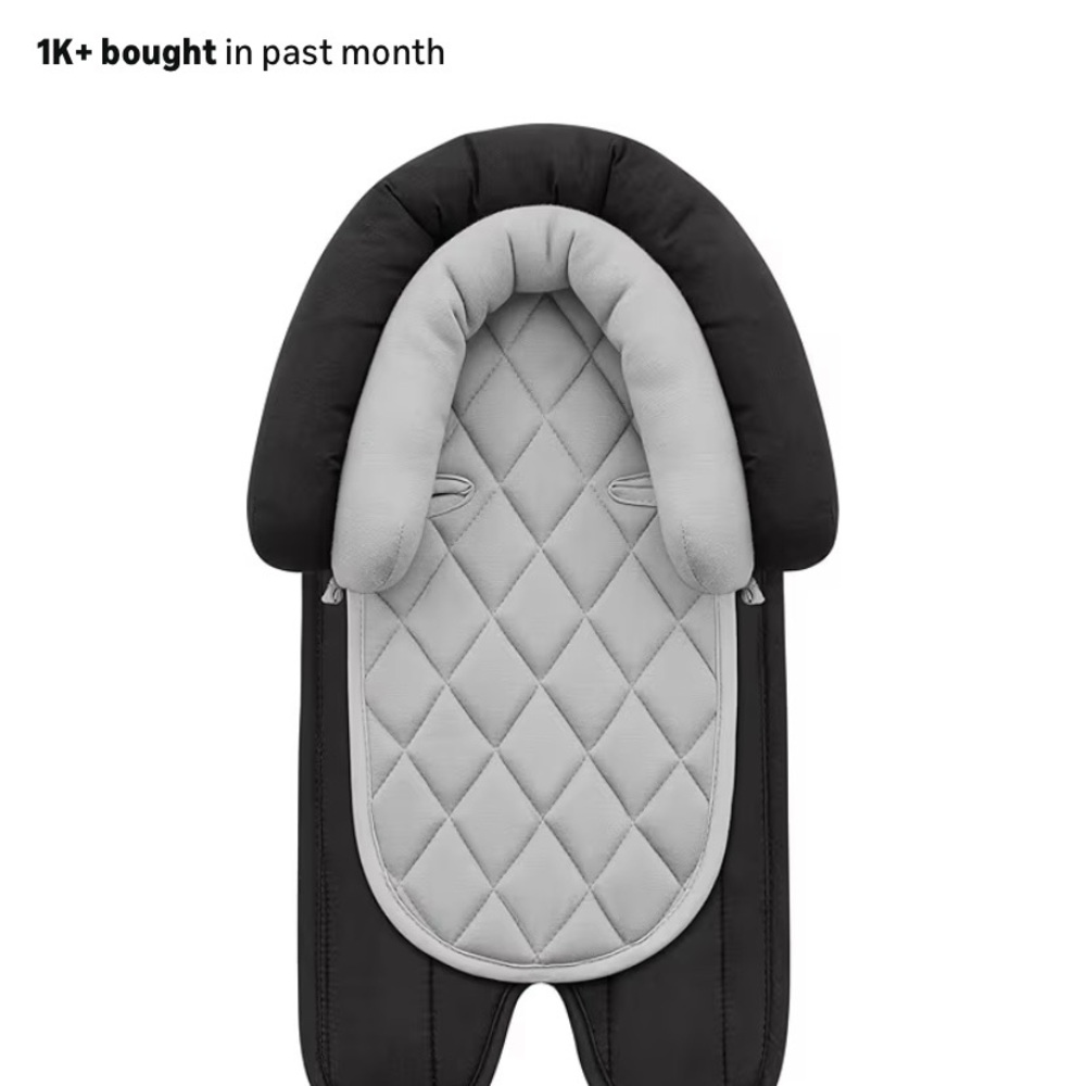 Cozy Infant Car Seat Head Support - Black and Gray